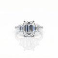 IGI 3.01ct D/VS1 Emerald Cut LAB Diamond Ring with Trapezoid Side Stones Set in Platinum