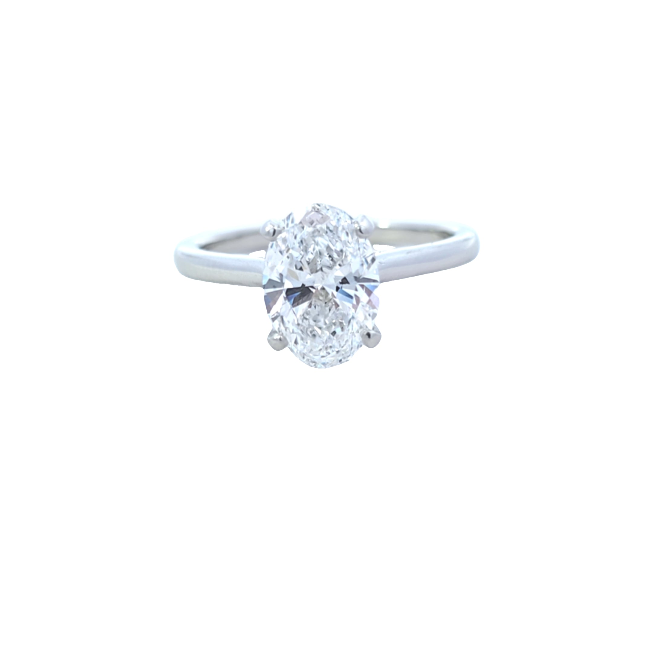 IGI 2.02ct D/VS1 LAB Diamond Oval Shape Solitaire Set In Platinum