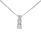18ct White Gold Diamond 3 Stone Pendant