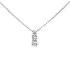 18ct White Gold Diamond 3 Stone Pendant