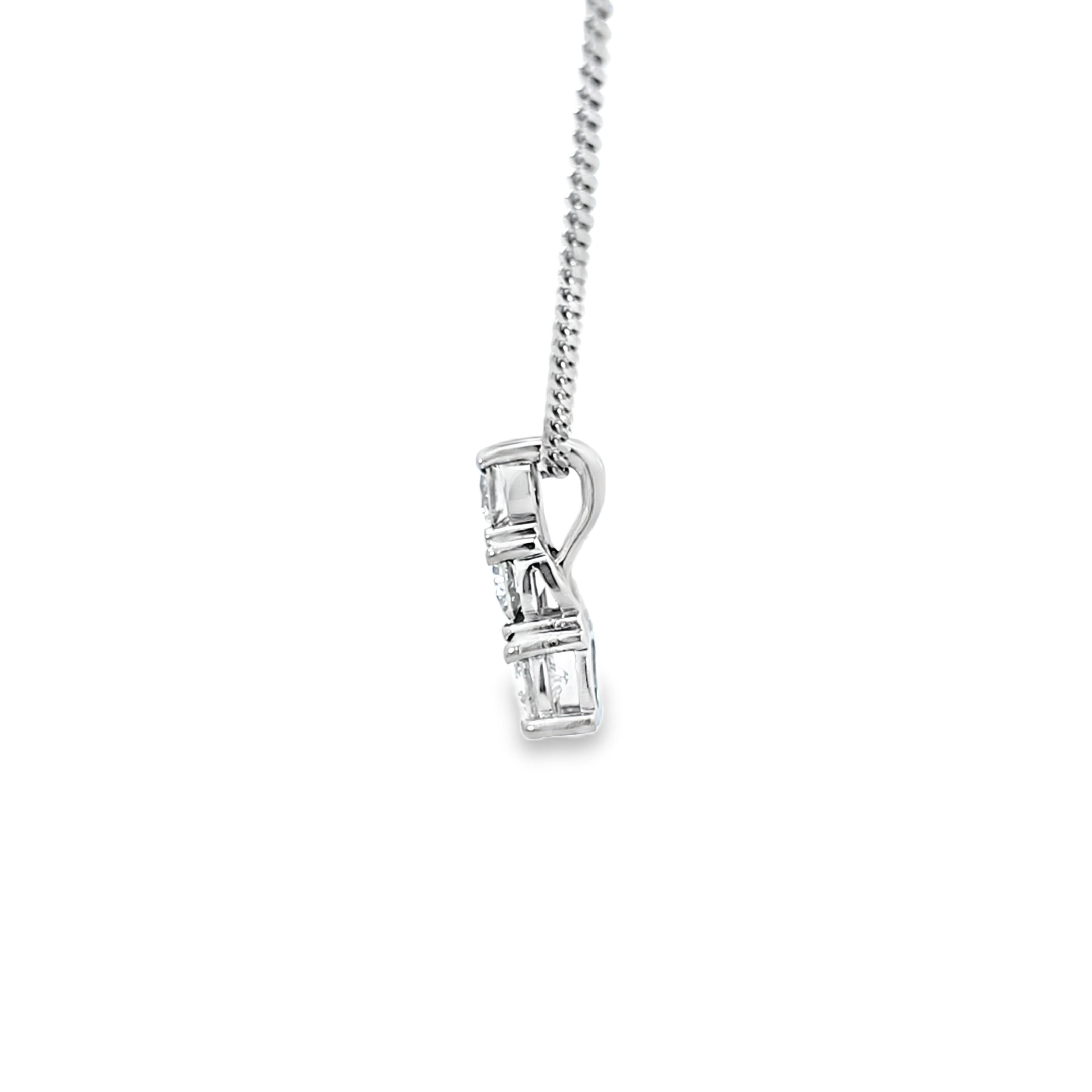 18ct White Gold Diamond 3 Stone Pendant