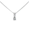 18ct White Gold Diamond 3 Stone Pendant