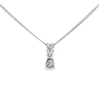 18ct White Gold Diamond 3 Stone Pendant