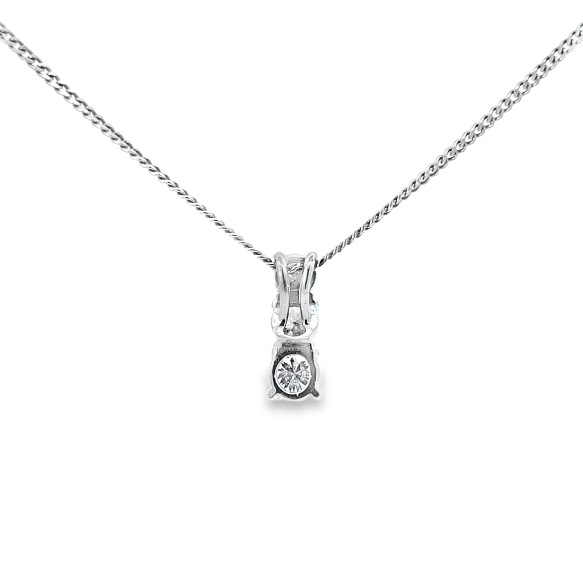 18ct White Gold Diamond 3 Stone Pendant