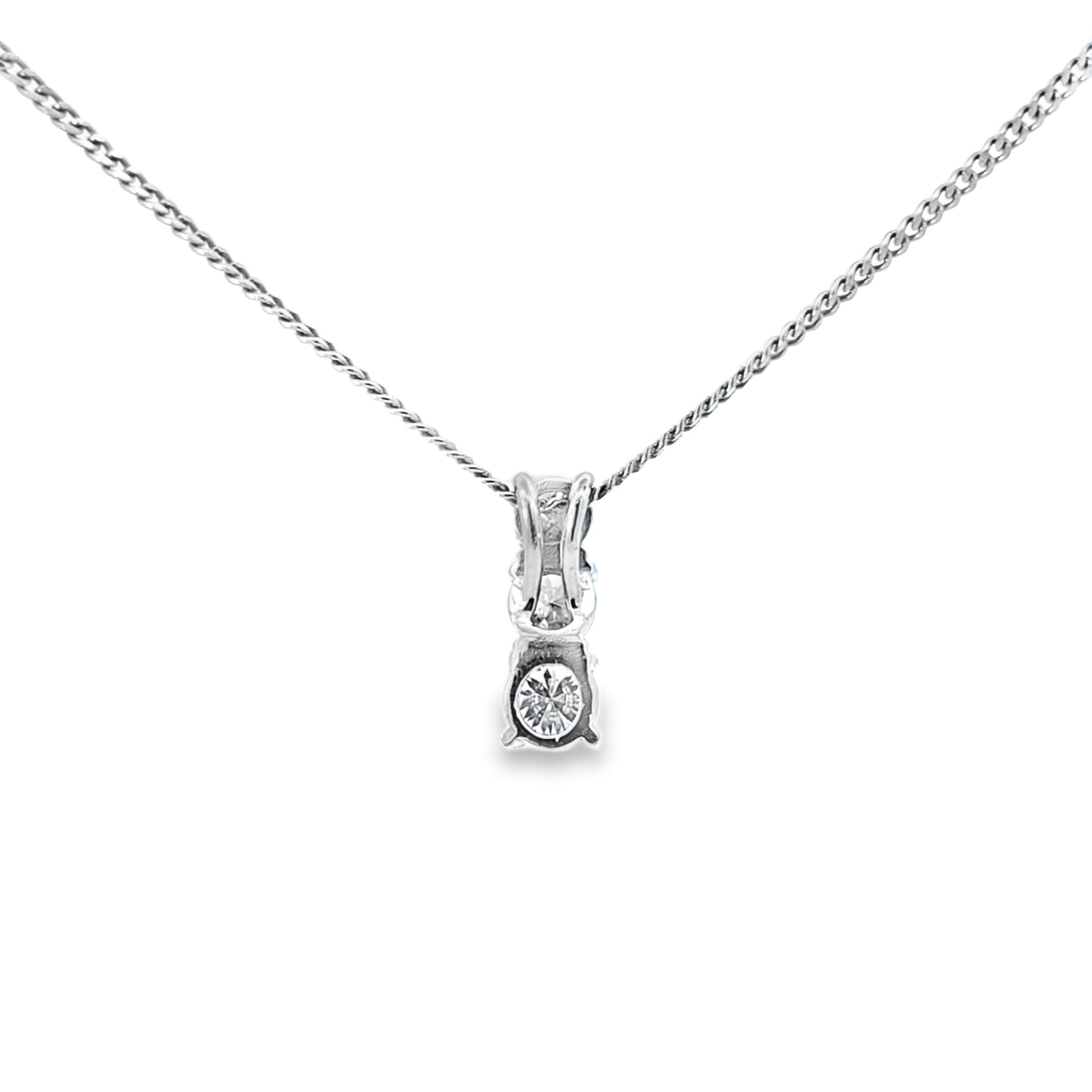 18ct White Gold Diamond 3 Stone Pendant