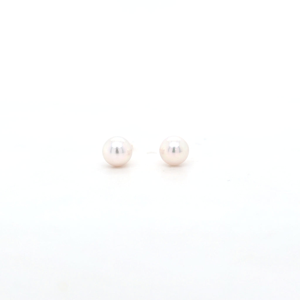 Pearl Stud Earrings AAA Quality Akoya Pearls 5.0mm - 5.5mm