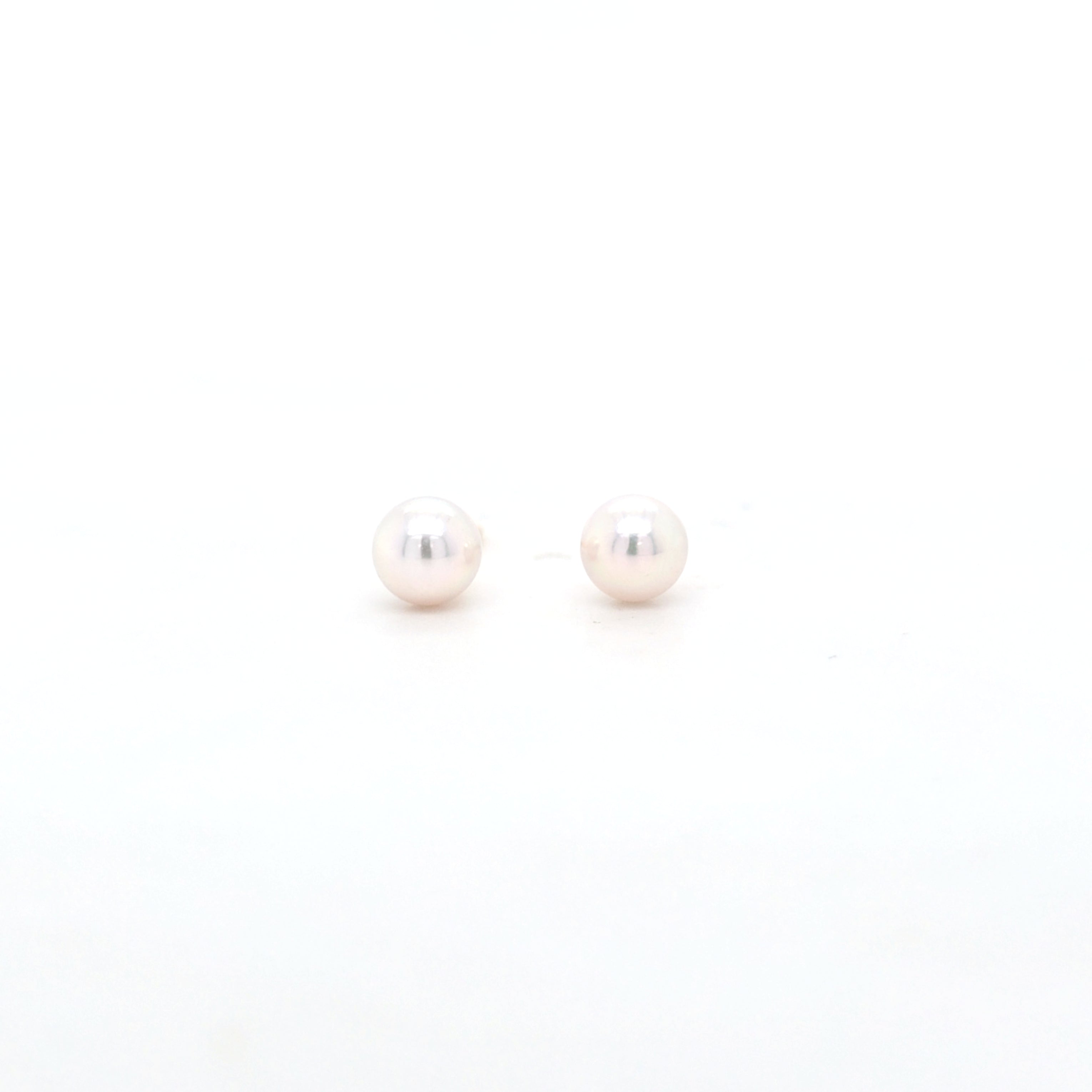 Pearl Stud Earrings AAA Quality Akoya Pearls 5.0mm - 5.5mm