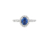 Sapphire & Diamond Halo Ring Set in Platinum