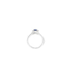 Sapphire & Diamond Halo Ring Set in Platinum