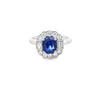 Sapphire & Diamond Fancy Halo Ring Set in Platinum