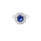 Sapphire & Diamond Fancy Halo Ring Set in Platinum