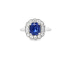 Sapphire & Diamond Fancy Halo Ring Set in Platinum