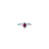 Oval Cut Ruby & Diamond Halo Ring Set in Platinum