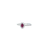 Oval Cut Ruby & Diamond Halo Ring Set in Platinum