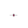 Oval Cut Ruby & Diamond Halo Ring Set in Platinum