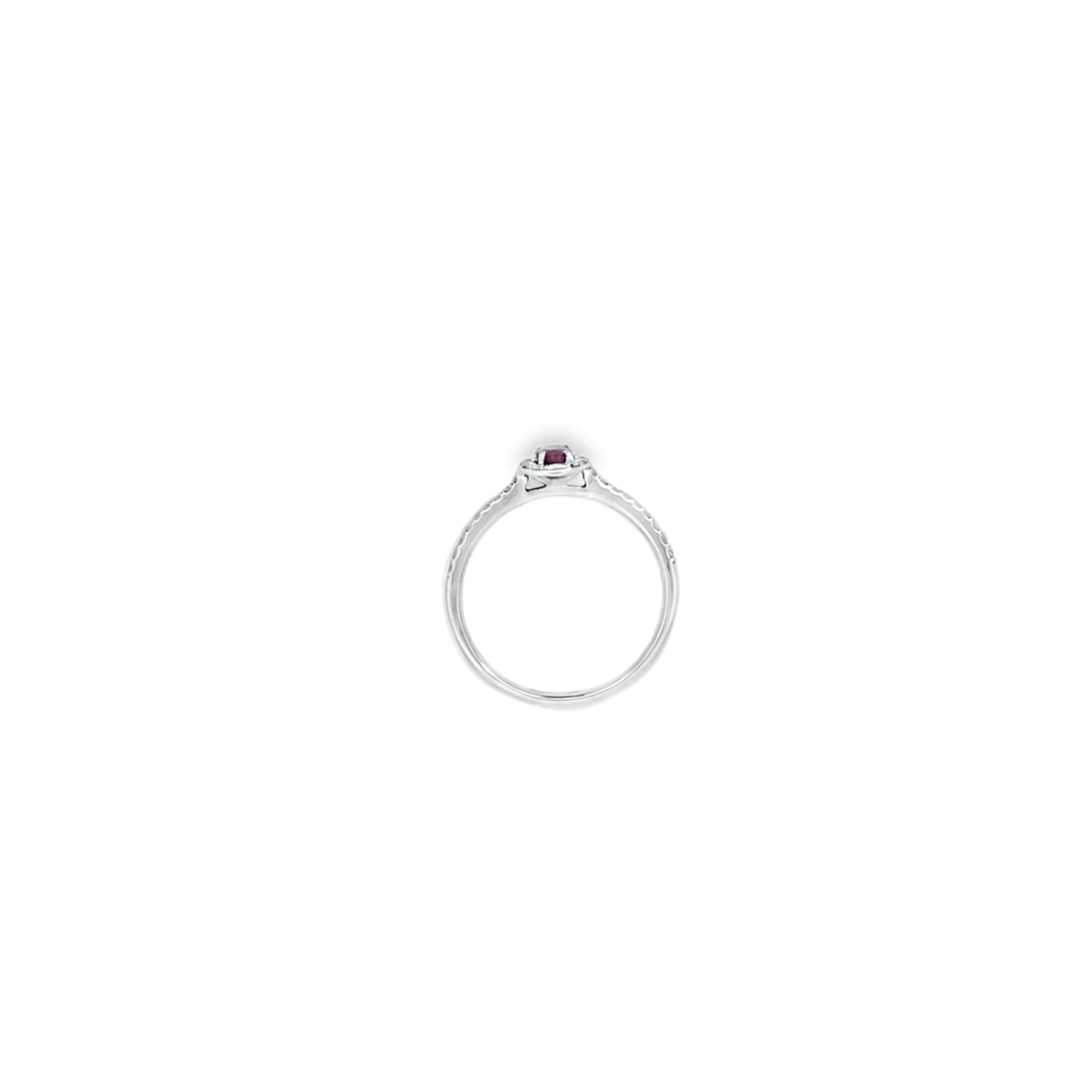 Oval Cut Ruby & Diamond Halo Ring Set in Platinum