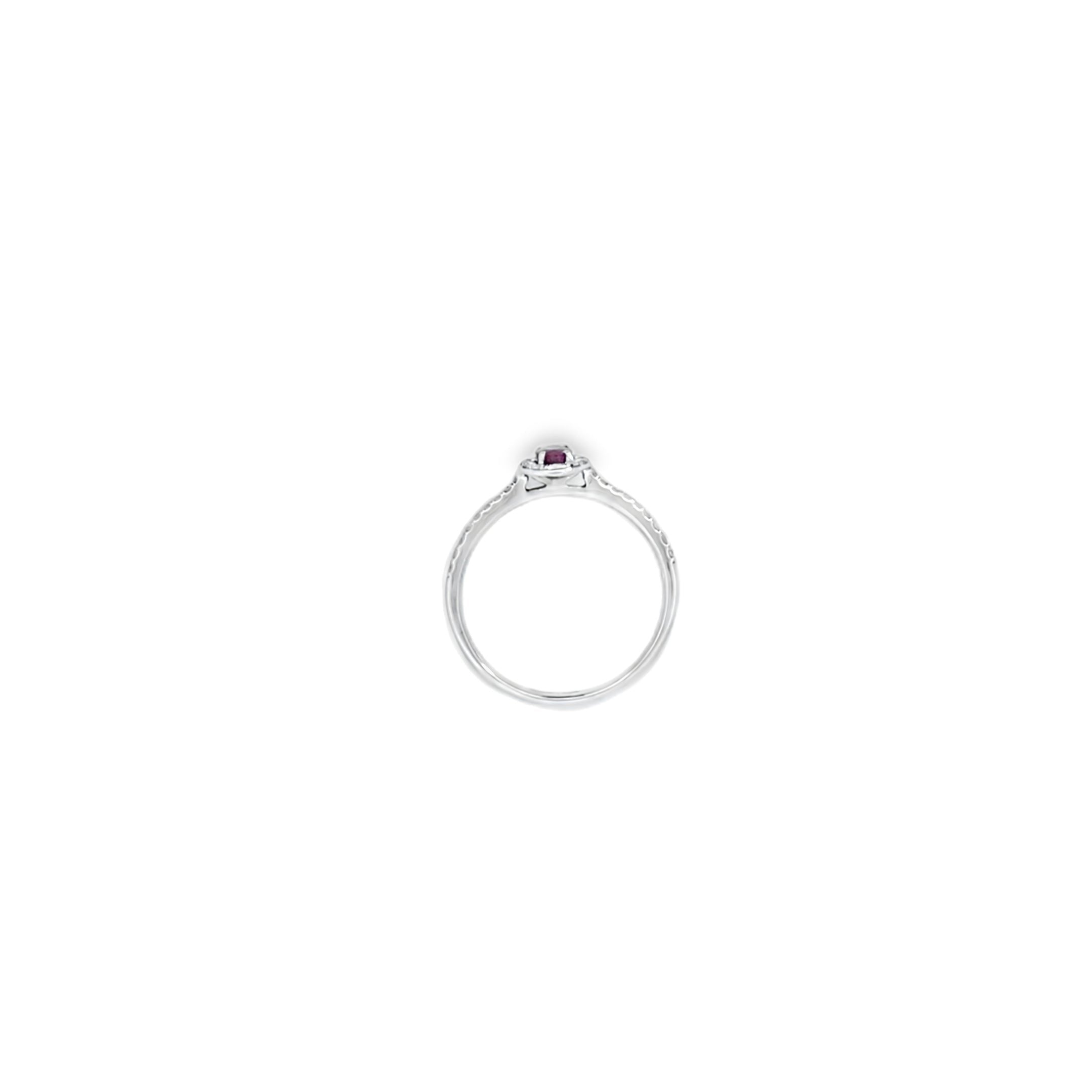 VIP Oval Cut Ruby & Diamond Halo Ring Set in Platinum - Montpellier Jewellers