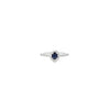 Sapphire & Diamond Halo Ring Set in Platinum
