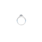 Sapphire & Diamond Halo Ring Set in Platinum