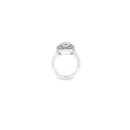 GIA 2.20ct Fancy Yellow-Green Radiant Cut Diamond Halo Ring Set in 18ct White Gold