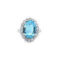 3.00ct Aquamarine & Diamond Ring Set in 18ct White Gold - Montpellier Jewellers