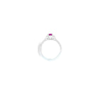 Ruby & Diamond Fancy Cluster Ring with Diamond Shoulders Set in 18ct White Gold