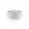 Radiant Cut Lab Grown Diamond Ring with Trapezoid side stones