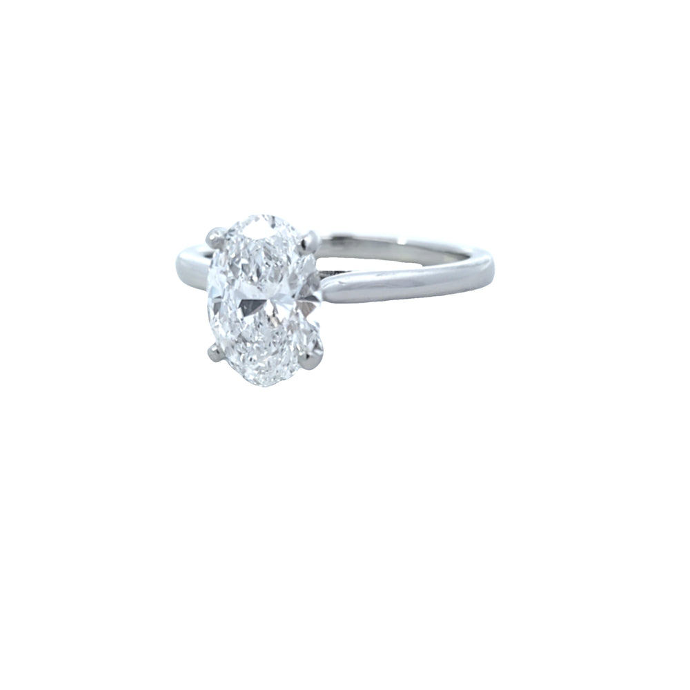 IGI 2.02ct D/VS1 LAB Diamond Oval Shape Solitaire Set In Platinum