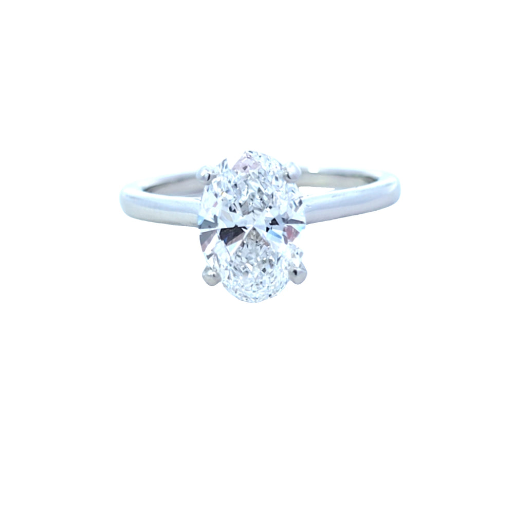 IGI 2.02ct D/VS1 LAB Diamond Oval Shape Solitaire Set In Platinum
