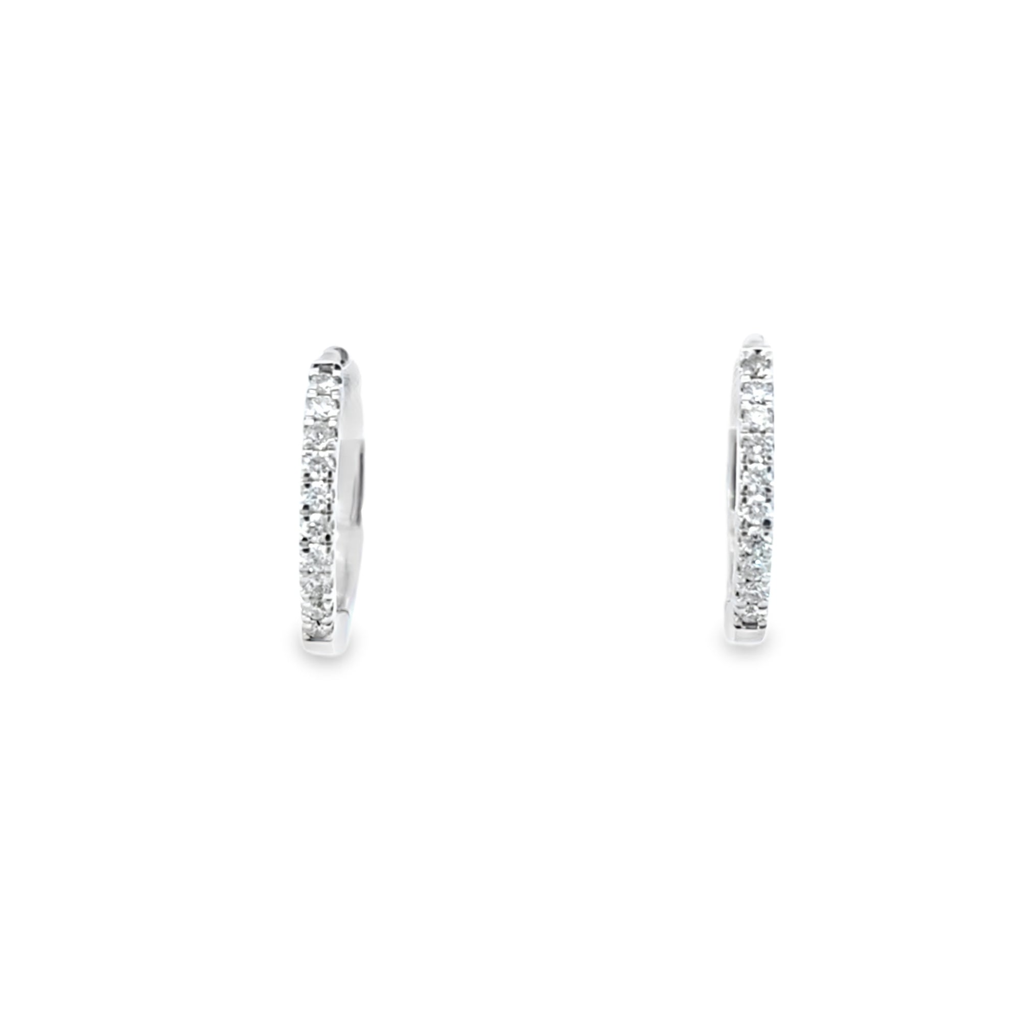18ct White Gold Diamond Huggie Earrings