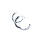18ct White Gold Diamond Huggie Earrings