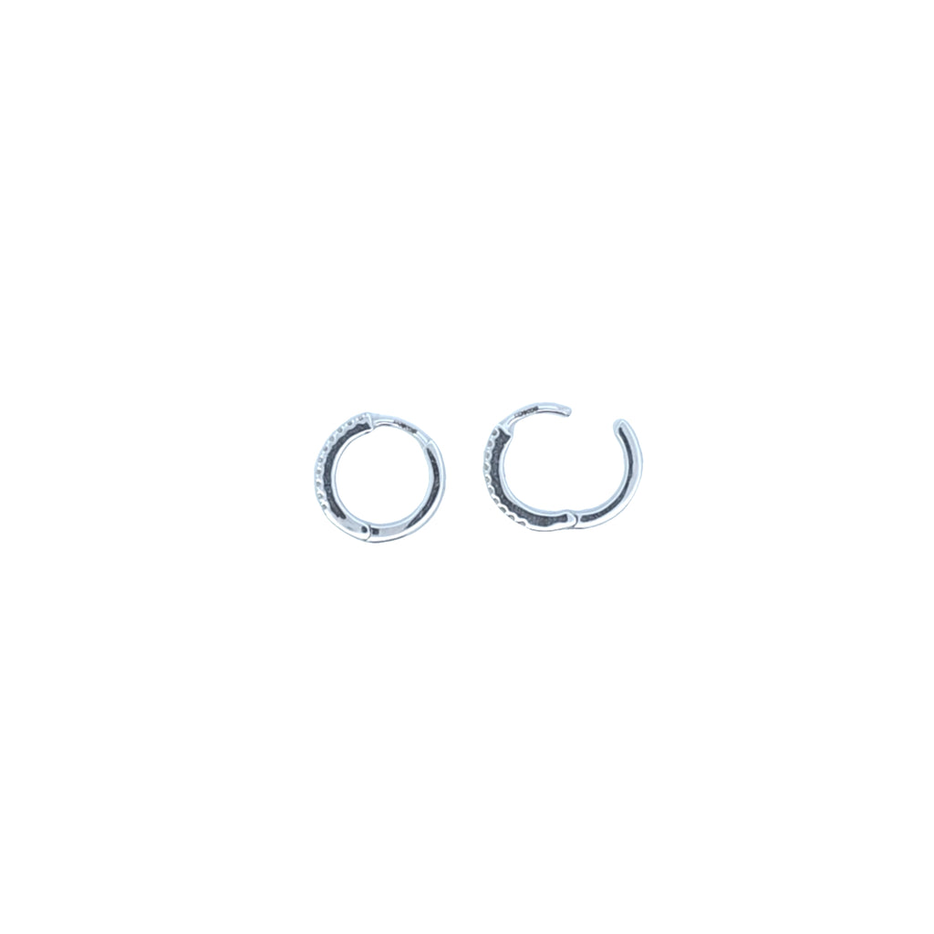 18ct White Gold Diamond Huggie Earrings