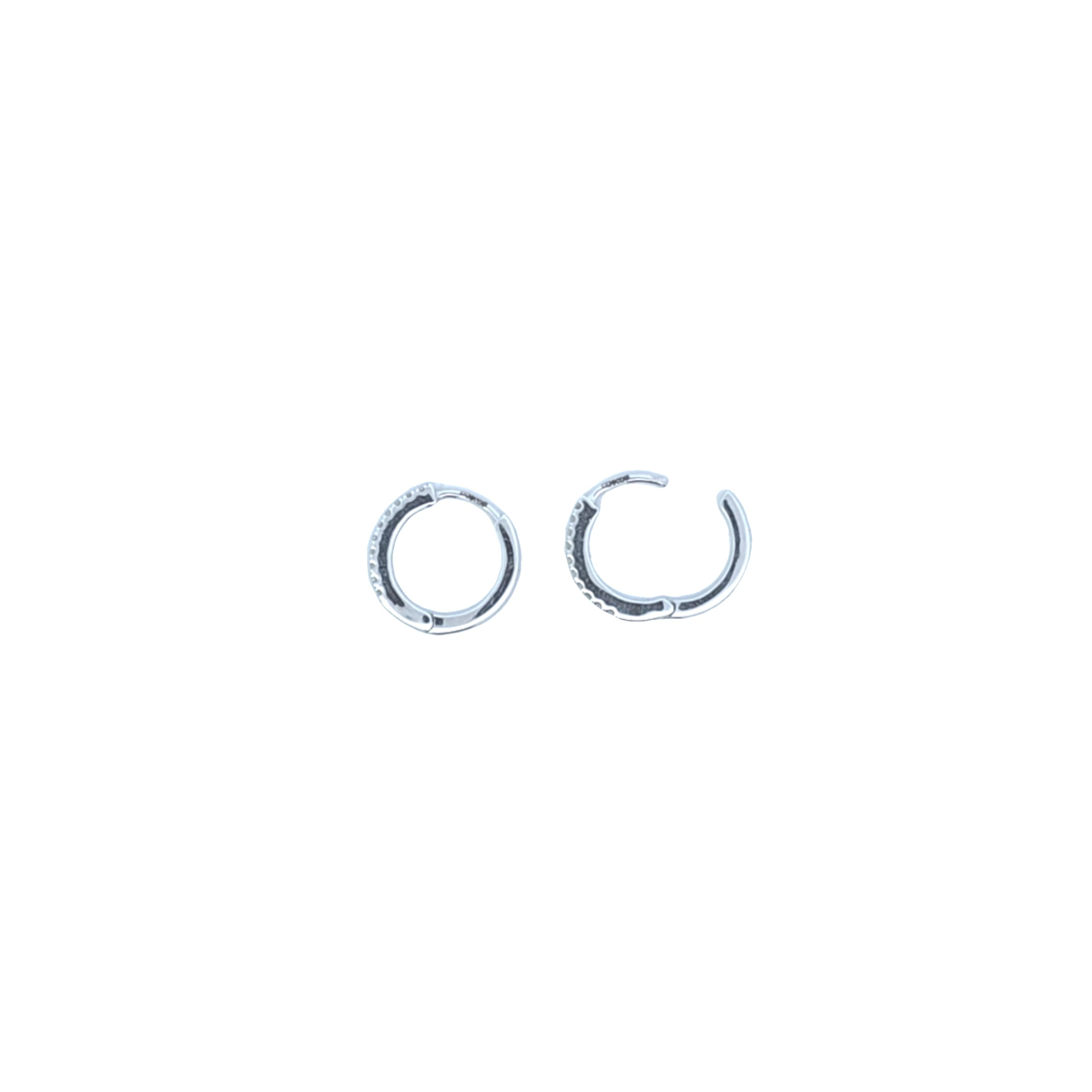 18ct White Gold Diamond Huggie Earrings - Montpellier Jewellers