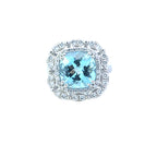 3.70ct Aquamarine & Diamond Ring Set in Platinum