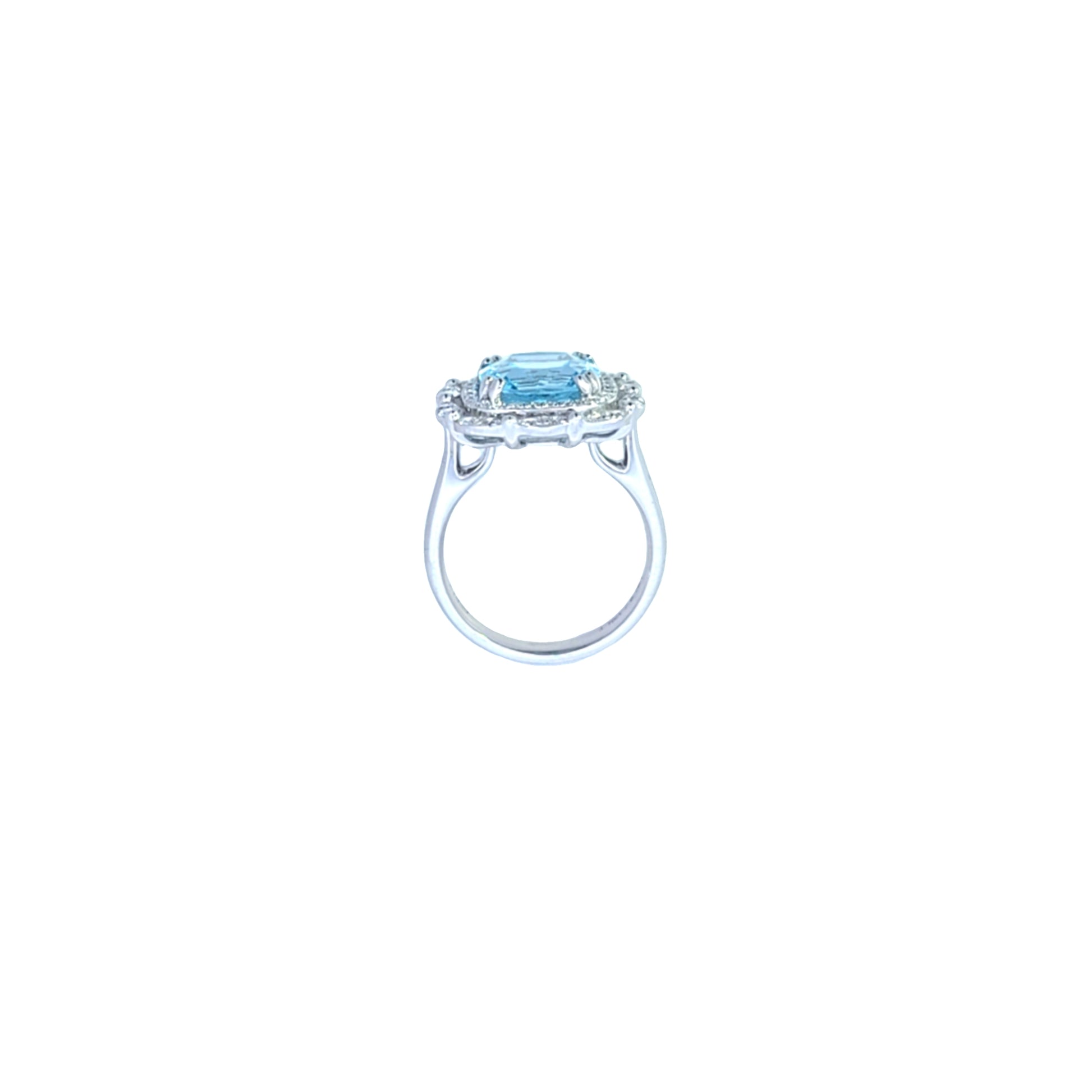 3.70ct Aquamarine & Diamond Ring Set in Platinum