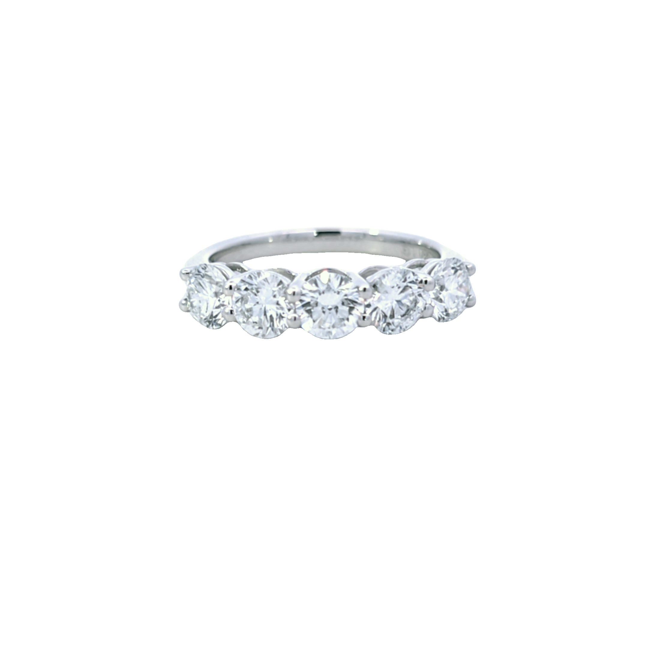 1.96ct F/VS LAB Diamond 5 Stone Ring Set In Platinum
