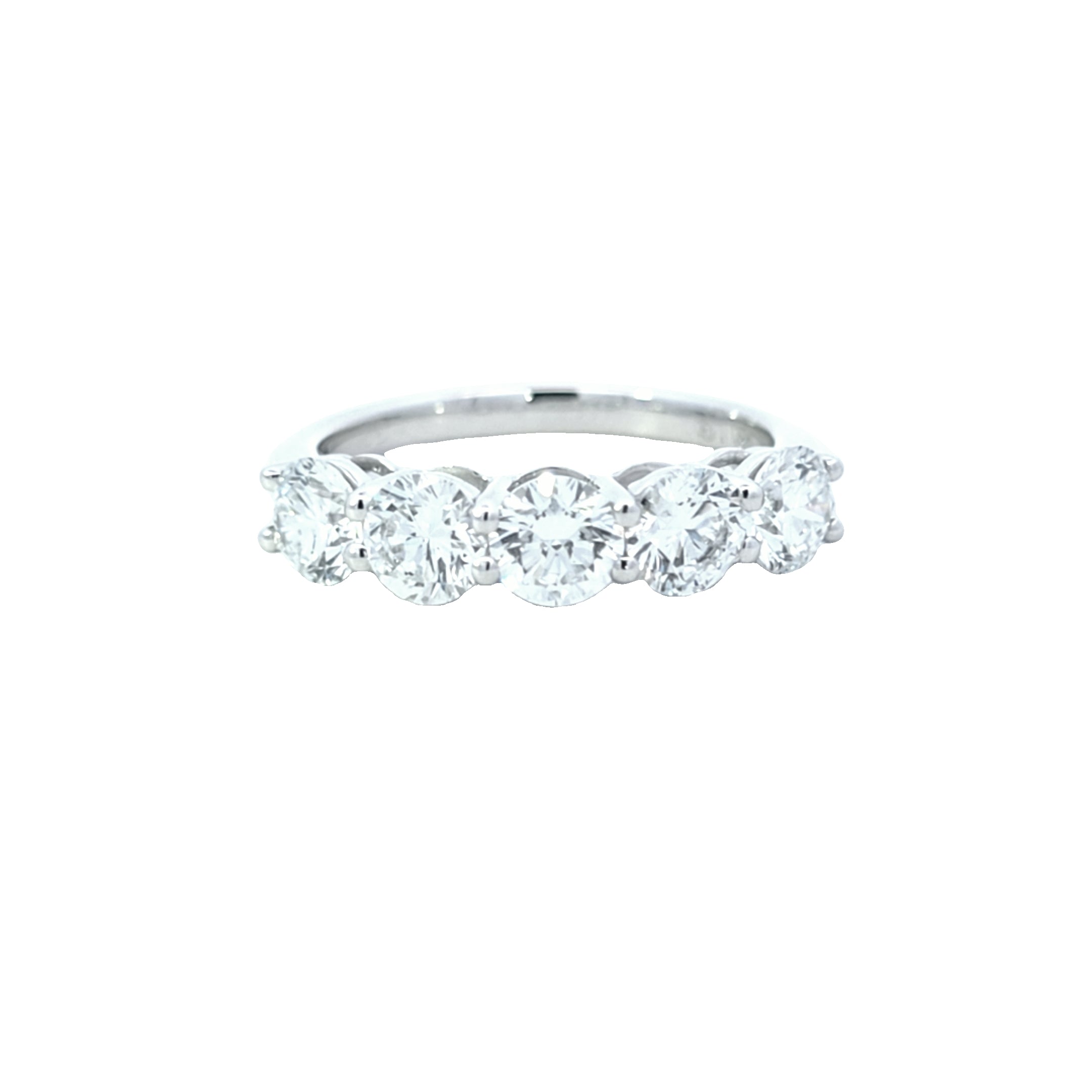 1.96ct F/VS LAB Diamond 5 Stone Ring Set In Platinum