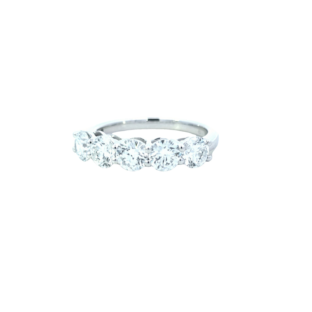 1.96ct F/VS LAB Diamond 5 Stone Ring Set In Platinum