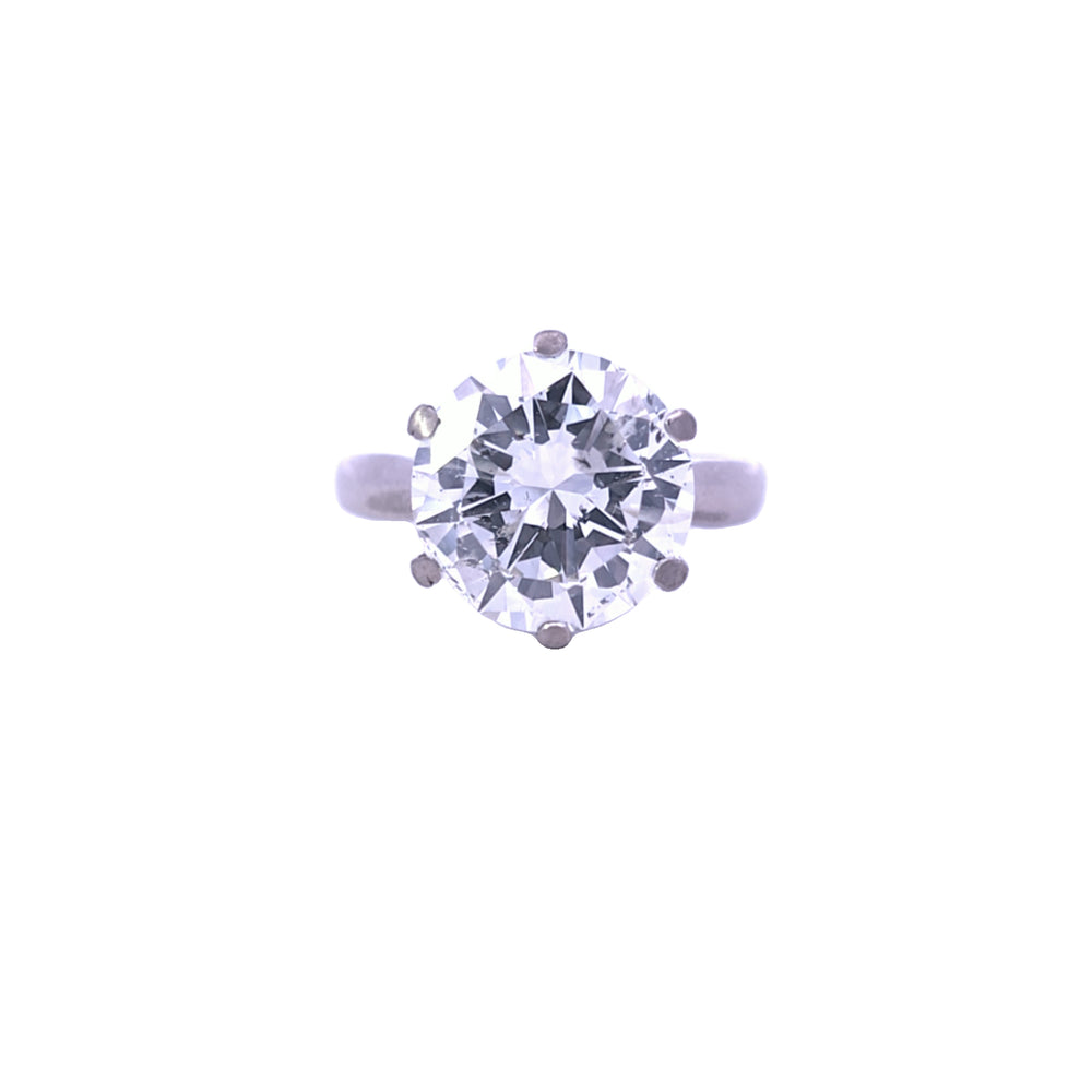 4.16ct K/SI Round Brilliant Cut Diamond Solitaire set in 18ct White Gold