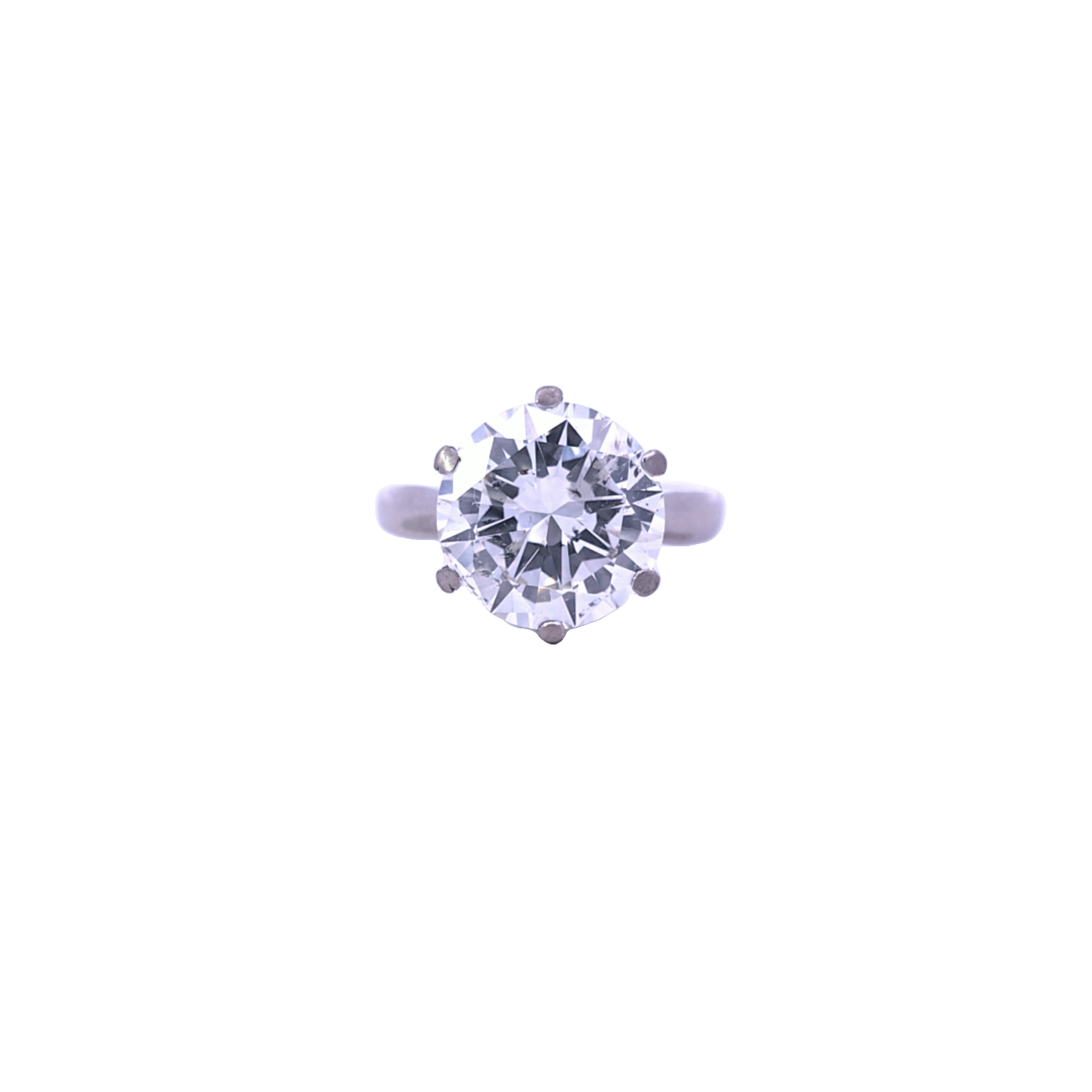 4.16ct K/SI Round Brilliant Cut Diamond Solitaire set in 18ct White Gold