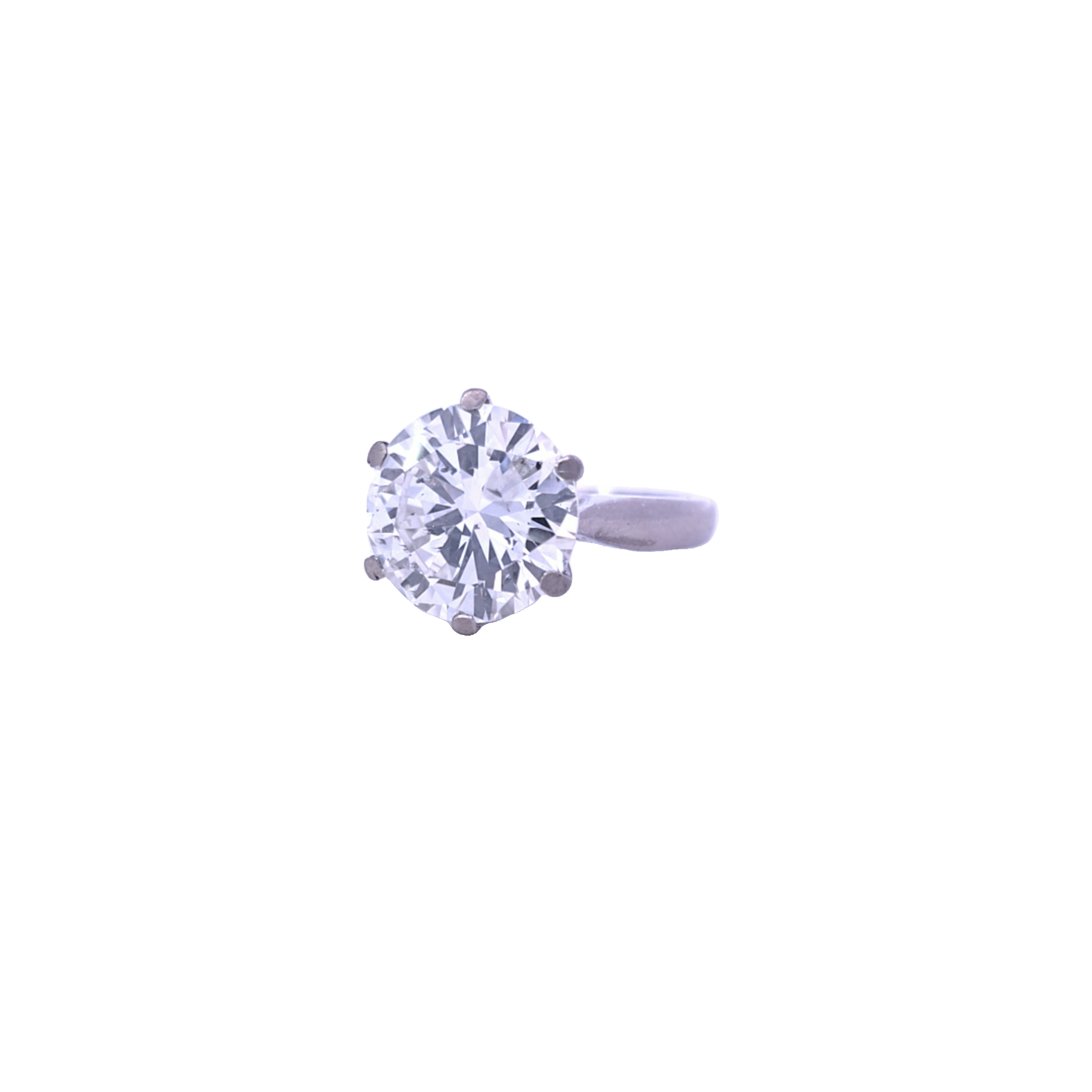 4.16ct K/SI Round Brilliant Cut Diamond Solitaire set in 18ct White Gold