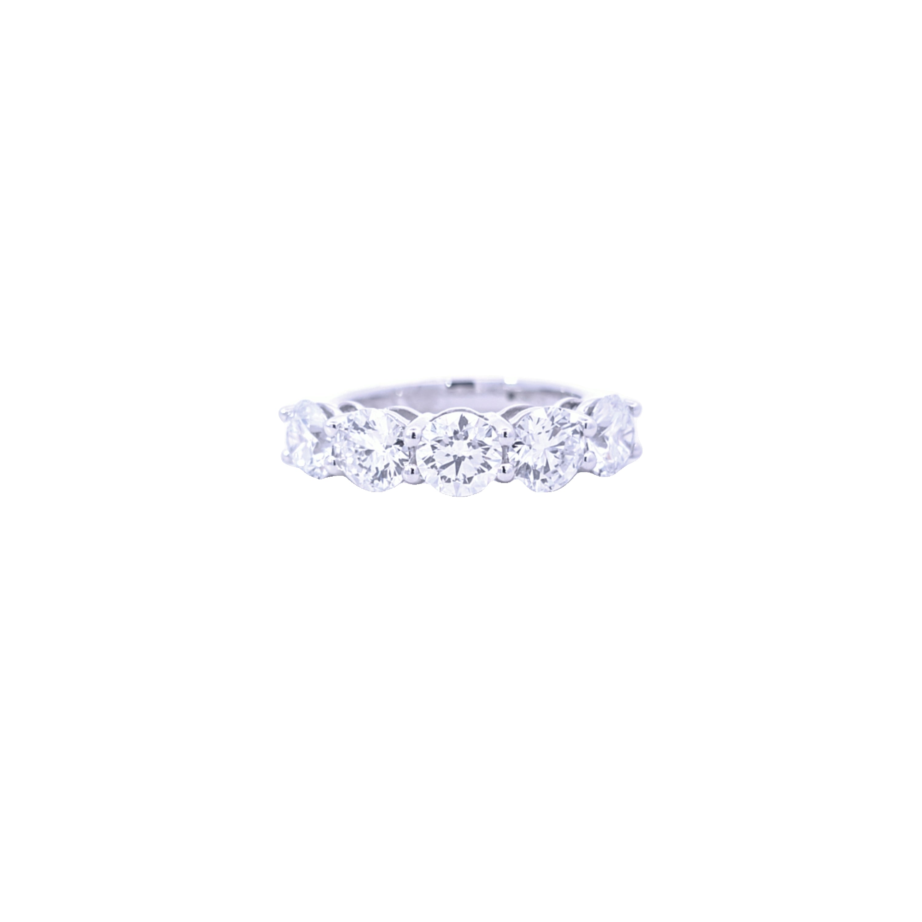 3.20ct F/VS LAB Diamond 5 Stone Ring Set In Platinum