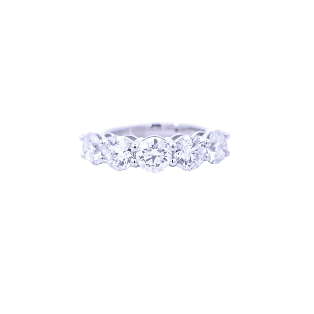 3.20ct F/VS LAB Diamond 5 Stone Ring Set In Platinum
