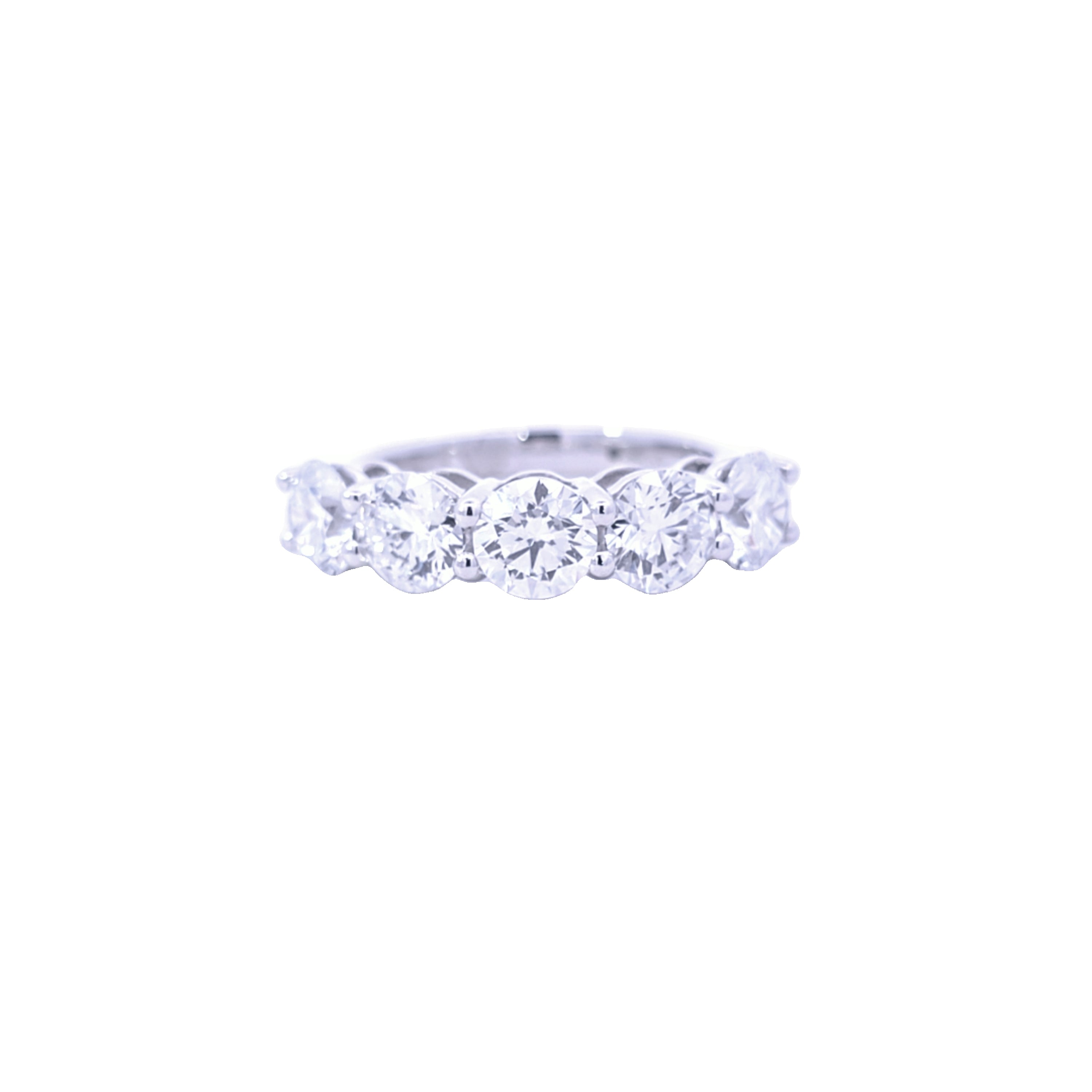 3.20ct F/VS LAB Diamond 5 Stone Ring Set In Platinum