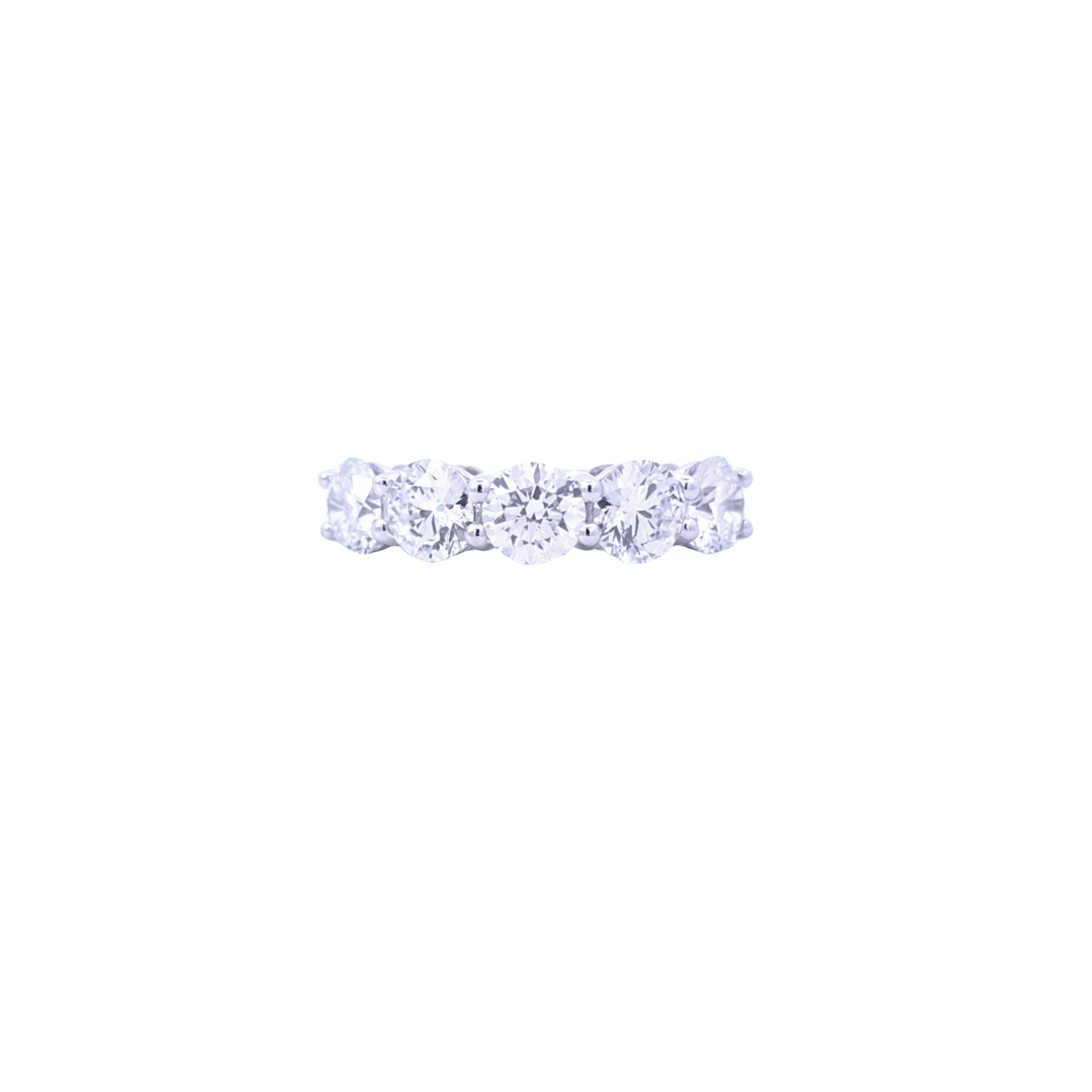 3.20ct F/VS LAB Diamond 5 Stone Ring Set In Platinum