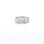 2.73ct F/VS LAB Diamond 3 Stone Ring Set In Platinum