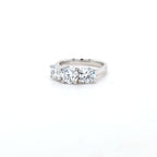 2.73ct F/VS LAB Diamond 3 Stone Ring Set In Platinum