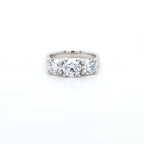 2.73ct F/VS LAB Diamond 3 Stone Ring Set In Platinum