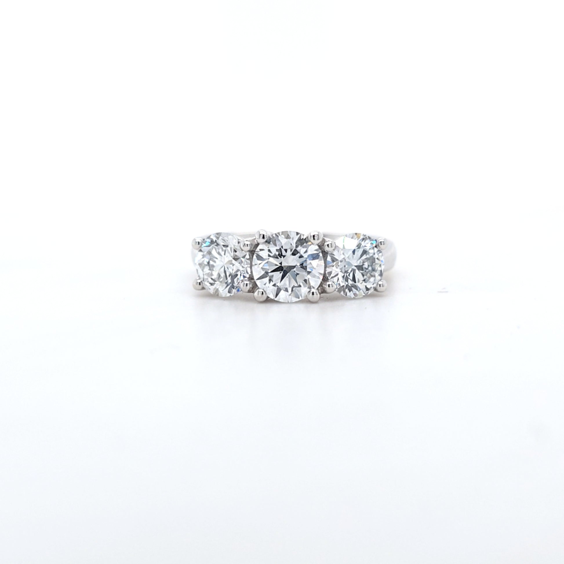 2.73ct F/VS LAB Diamond 3 Stone Ring Set In Platinum