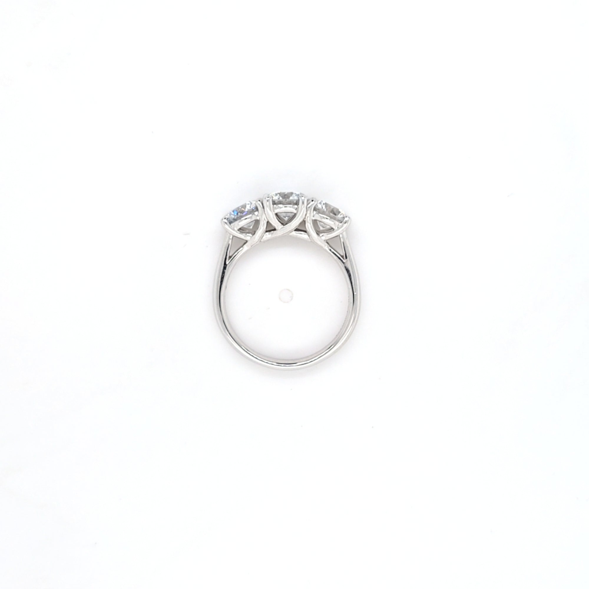 2.73ct F/VS LAB Diamond 3 Stone Ring Set In Platinum